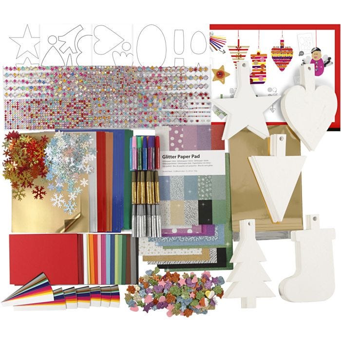 Kit de décoration de Noël, ass. de couleurs, 1 set