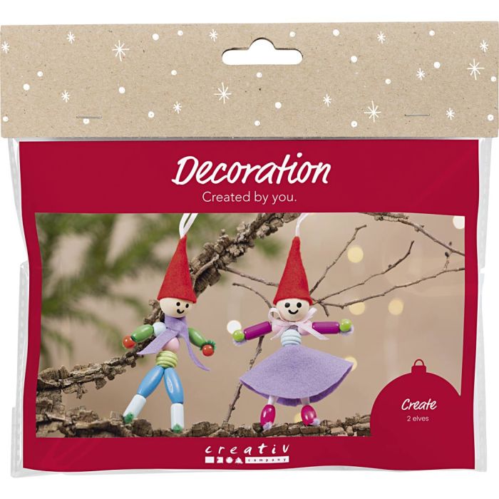 Mini Kit DIY Décoration, Lutins de Noël, ass. de couleurs, 1 Pq.