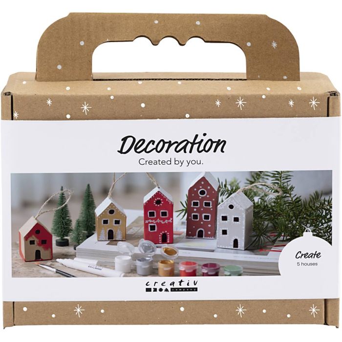 Mini Kit DIY Décoration, Maisons, couleurs de noël, 1 Pq.