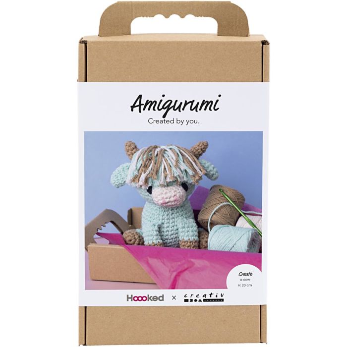 Kit DIY Amigurumi, Vache, beige, mint, 1 Pq.