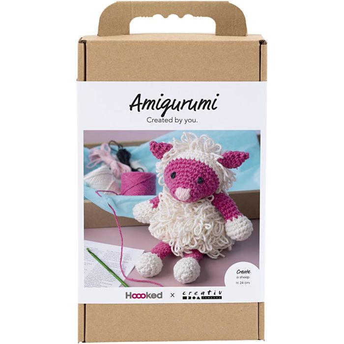 Kit DIY Amigurumi, Ovins, rose, blanc cassé, 1 Pq.