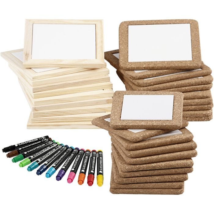 Kit dessous-de-plats à décorer, couleurs classiques, couleur extra, 30 pièce, 1 set