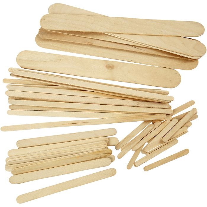 Bâtonnets de glace, L : 5,5+11,5+19+20 cm, L : 6+10+25 mm, naturel, 4250 pièces/ 1 Pq.