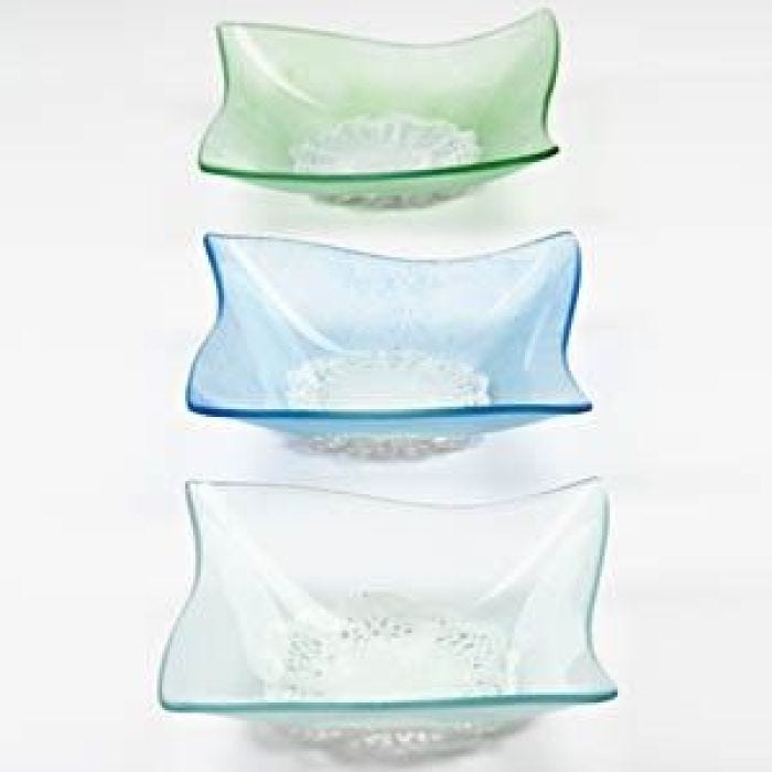 Frosted glass bowls