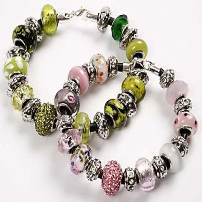 Bracelets with Glass Charm Beads