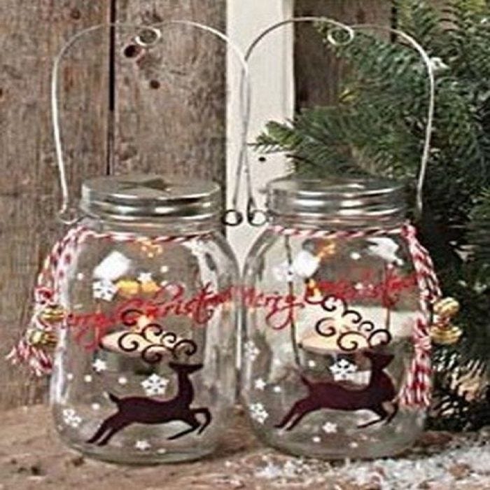 A Glass Lantern with Ceramic Paint