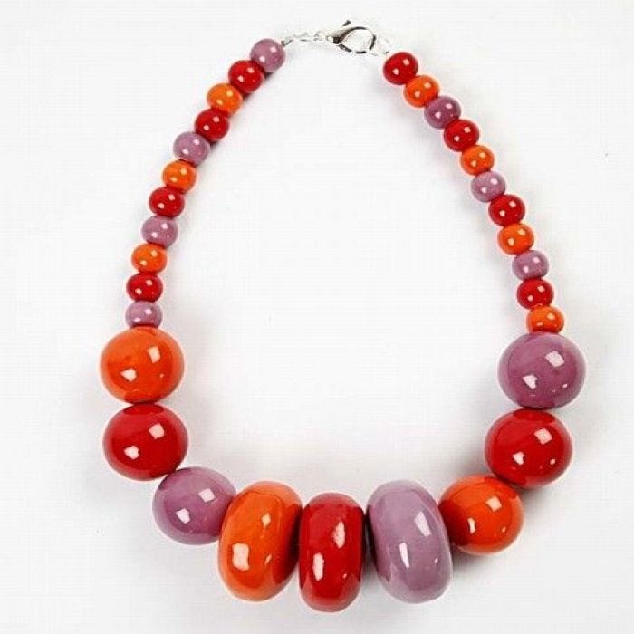 A Necklace with Mega Ceramic Beads