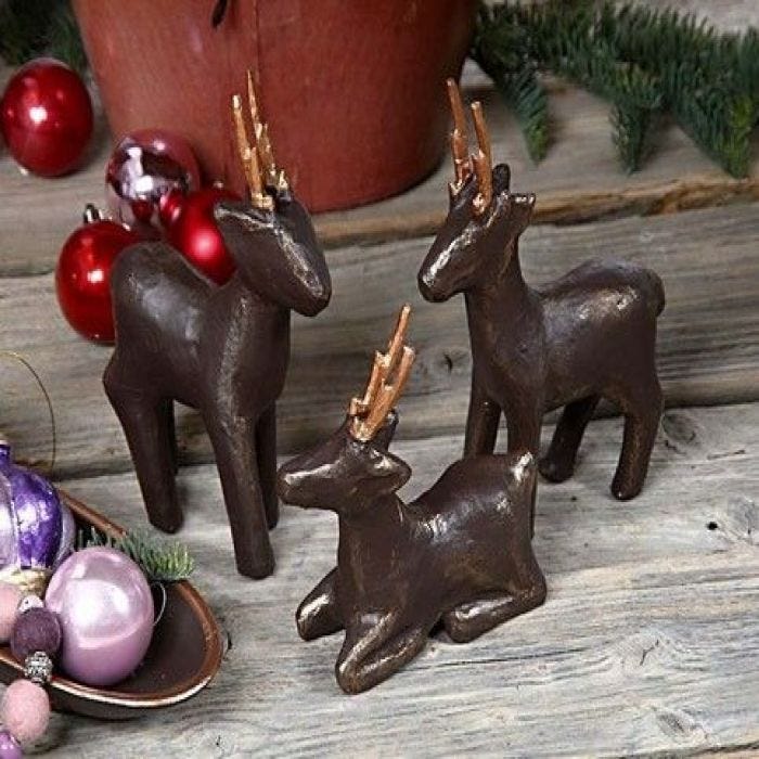 Painted Papier-Mâche Deer