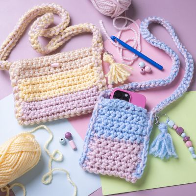 Kit de démarrage DIY : Apprenez à crocheter un sac.