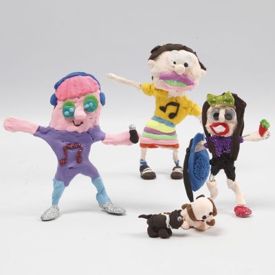 Des figurines imaginaires en fil Bonsa&iuml;, film fin et p&acirc;te Silk Clay