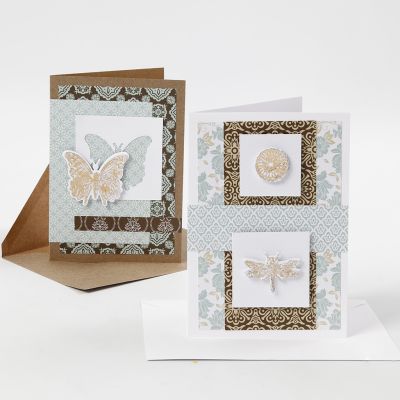 Des cartes de voeux décorées avec du papier design