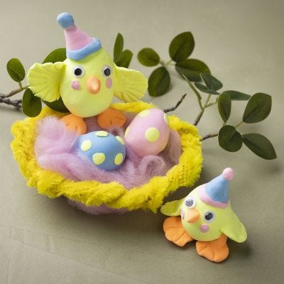 Famille de Pâques en pâte Silk Clay®