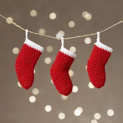 Mini bas de Noël crochetés