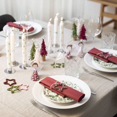 Décorations de table de Noël faites maison