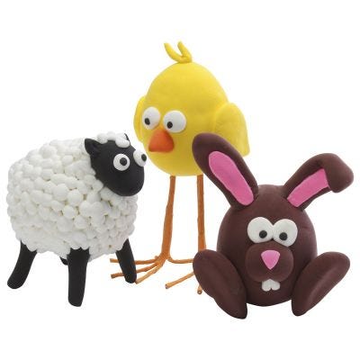 Figurines de Pâques amusantes en pâte Silk Clay®