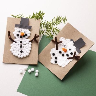 Cartes de Noël avec bonhommes de neige
