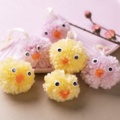 Poussins de Pâques en pompons