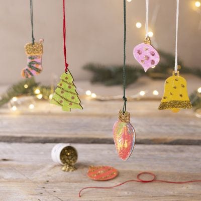 Décorations de Noël avec biopaillettes