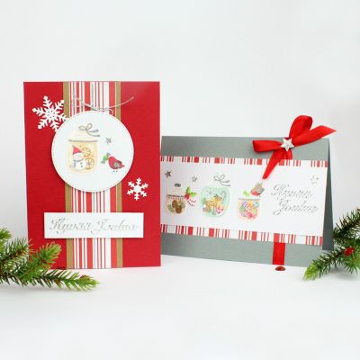 Joulukortteja tarroista