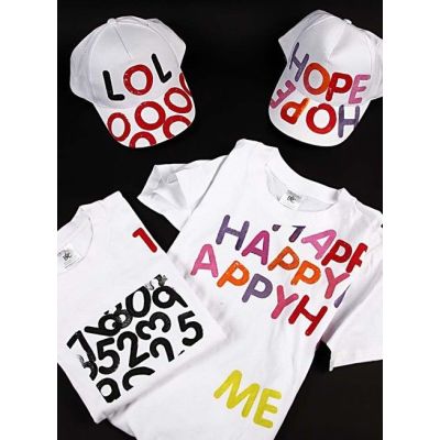 Caps and t-shirts with letter print