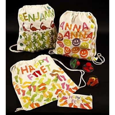 Shoe bag and pencil case with stamp printing