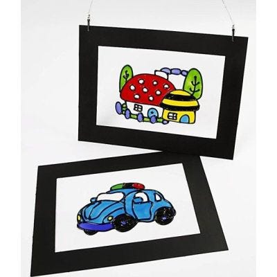 Dessins avec peinture pour fenêtres