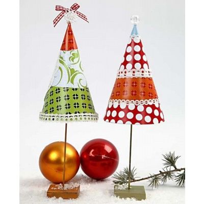 A Christmas Tree on a Metal Stand