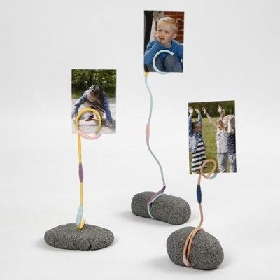 Un porte photo fait avec de la pâte pierre