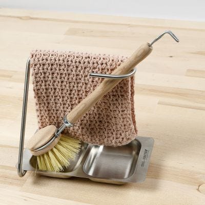 Un torchon crocheté au point de coquille