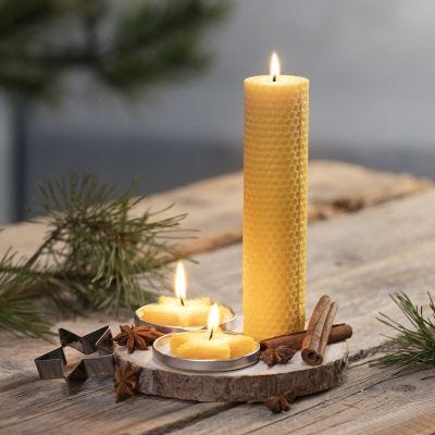 Bougies faites maison en cire d'abeille naturelle