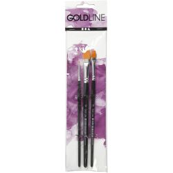 Pinceaux Gold Line, dim. 2+8+12, L : 16,5-19 cm, L : 3-12 mm, Plat, 3 pièces/ 1 Pq.