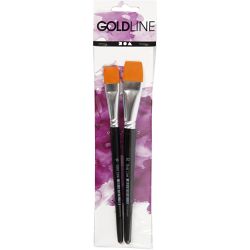 Pinceaux Gold Line, dim. 16+20, L : 19-20 cm, L : 17-24 mm, Plat, 2 pièces/ 1 Pq.