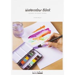 Bloc Aquarelle, A4, feuille 210x297 mm, 180 gr, blanc, 20 flles/ 1 pi&egrave;ce