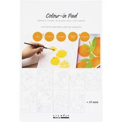 Bloc de Papier &agrave; Colorier, A4, feuille 210x297 mm, Grain moyen, 300 gr, blanc, 20 flles/ 1 pi&egrave;ce