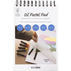 Bloc Pastels &agrave; l&rsquo;huile, A5, feuille 148x210 mm, 300 gr, blanc, 15 flles/ 1 pi&egrave;ce