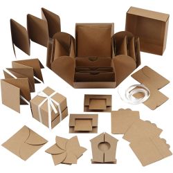 Bo&icirc;te explosion, dim. 7x7x7,5+12x12x12 cm, naturel, 1 pi&egrave;ce