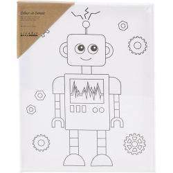 Toile de peintre imprimée, Robot, P: 1,6 cm, dim. 24x30 cm, 360 gr, 1 pièce