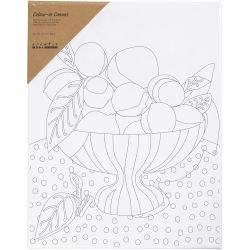 Toile de peintre imprim&eacute;e, Bol de fruits, P: 1,6 cm, dim. 24x30 cm, 360 gr, 1 pi&egrave;ce