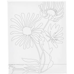 Toile de peintre imprim&eacute;e, Grandes fleurs, P: 1,6 cm, dim. 24x30 cm, 360 gr, 1 pi&egrave;ce