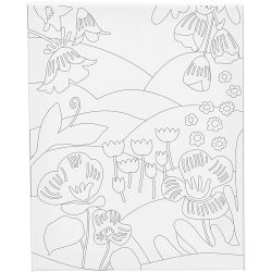 Toile de peintre imprim&eacute;e, Paysage floral, P: 1,6 cm, dim. 24x30 cm, 360 gr, 1 pi&egrave;ce