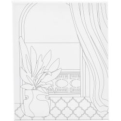 Toile de peintre imprim&eacute;e, Fen&ecirc;tre, P: 1,6 cm, dim. 24x30 cm, 360 gr, 1 pi&egrave;ce