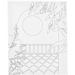 Toile de peintre imprim&eacute;e, Balcon ensoleill&eacute; , P: 1,6 cm, dim. 24x30 cm, 360 gr, 1 pi&egrave;ce