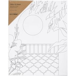 Toile de peintre imprim&eacute;e, Balcon ensoleill&eacute; , P: 1,6 cm, dim. 24x30 cm, 360 gr, 1 pi&egrave;ce