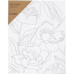 Toile de peintre imprim&eacute;e, Coquelicots, P: 1,6 cm, dim. 24x30 cm, 360 gr, 1 pi&egrave;ce