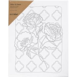 Toile de peintre imprim&eacute;e, Roses, P: 1,6 cm, dim. 24x30 cm, 360 gr, 1 pi&egrave;ce