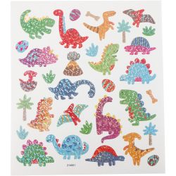 Autocollants, dino, feuille 15x16,5 cm, 1 flles