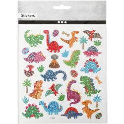 Autocollants, dino, feuille 15x16,5 cm, 1 flles