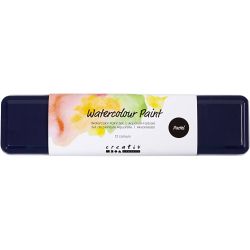 Kit Aquarelle, couleurs pastel, 12 couleurs/ 1 Pq.