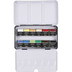 Aquarelles Art, &frac12;-pan, dim. 10x15x20 mm, couleurs classiques, 12 couleurs/ 1 Pq.