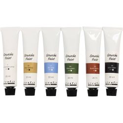 Peinture gouache, Couleurs naturelles, 6x20 ml/ 1 Pq.